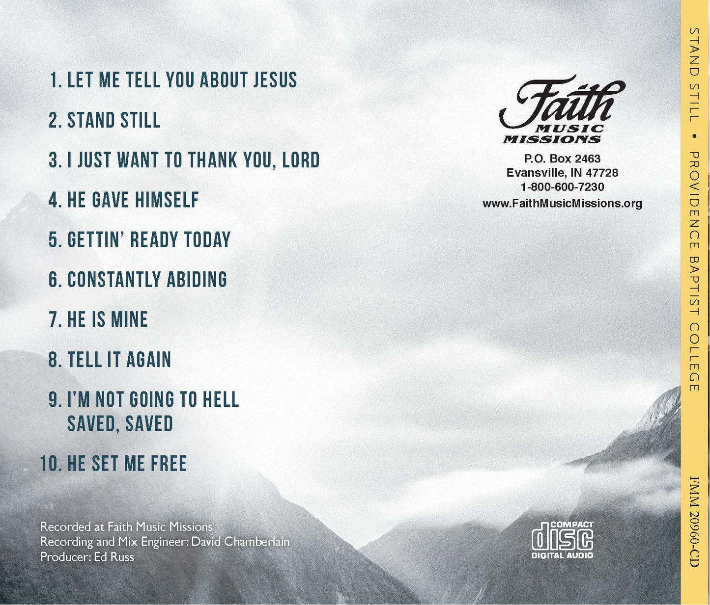 Stand Still CD Back Cover