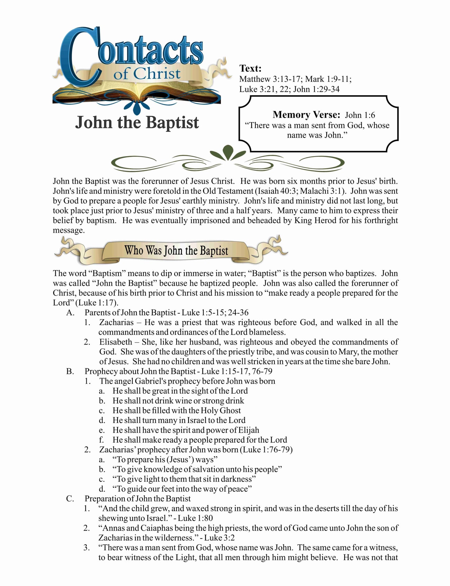 Consider Him Curriculum – Contacts