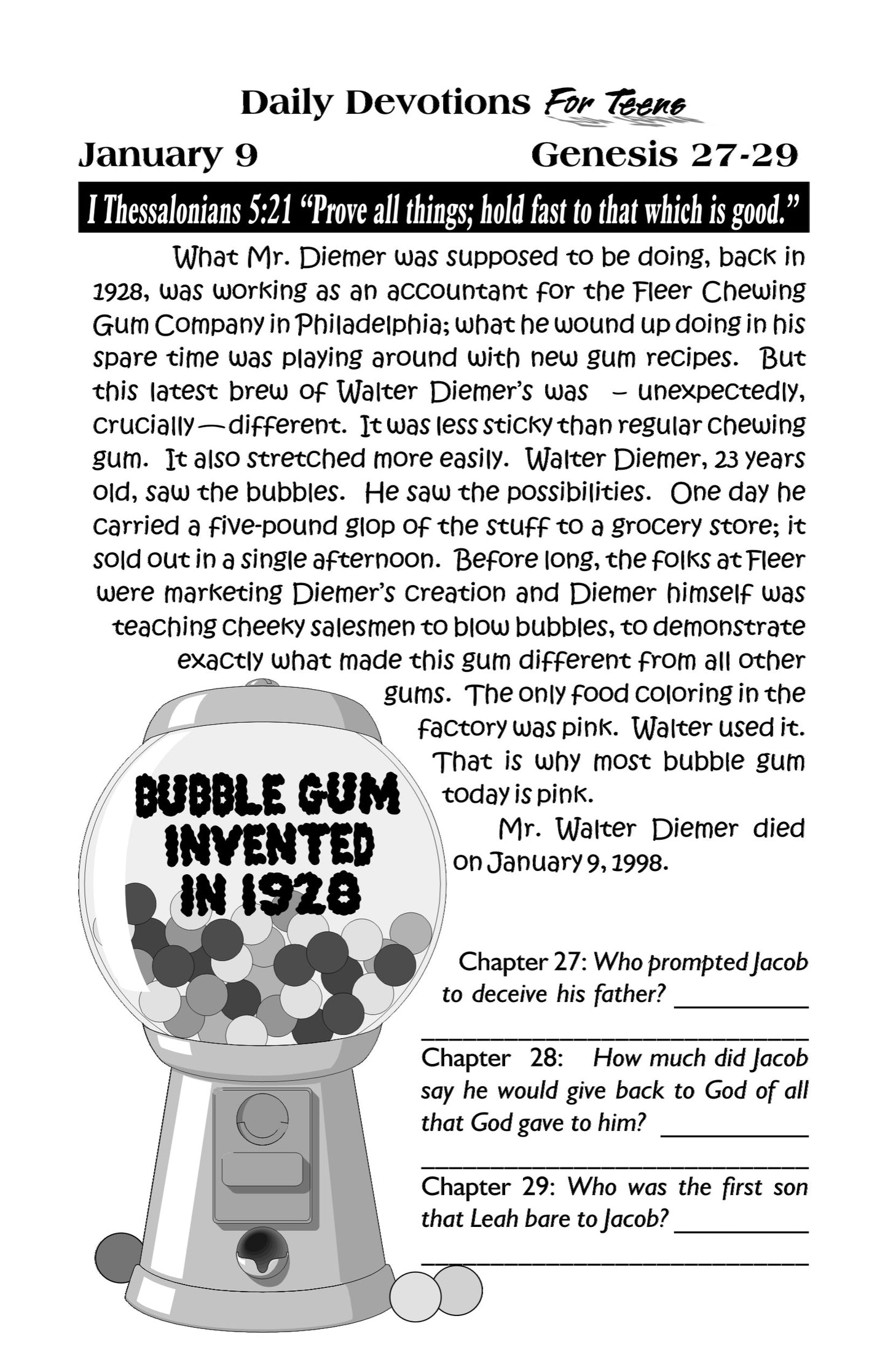 Teen Devotional - Take Heed to Thyself