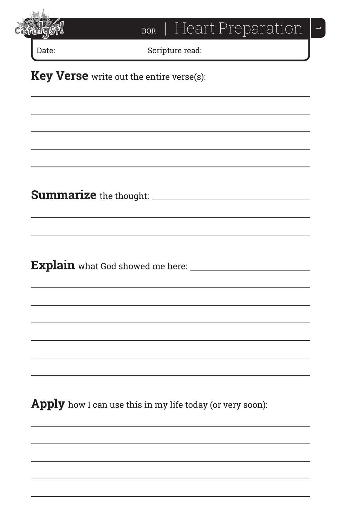 Catalyst Book of Remembrance Teen Devotional