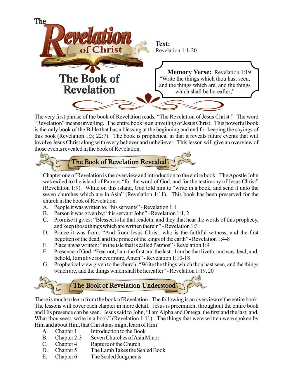 Consider Him Curriculum – Revelation